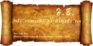 Háromszéki Bibiána névjegykártya